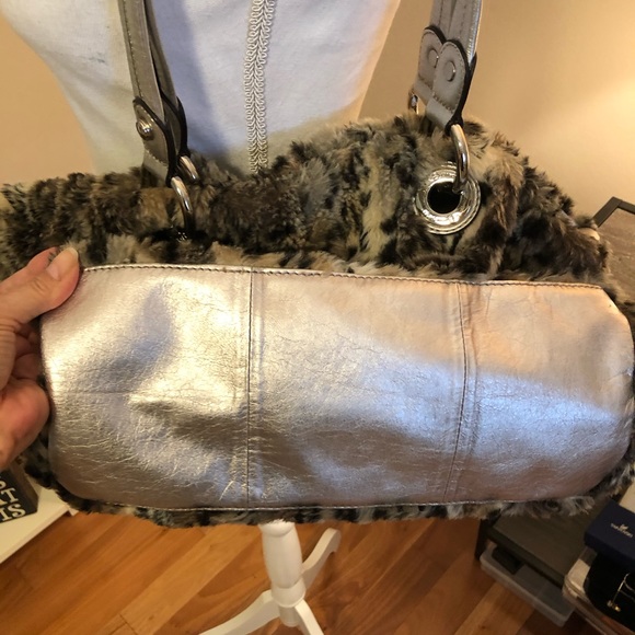 Vintage B Makowsky faux cheetah tote bag - Picture 6 of 8